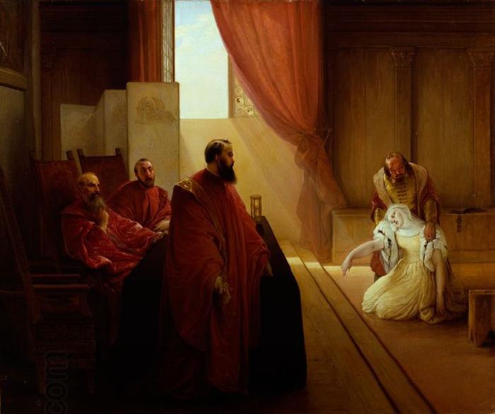 Francesco Hayez Valenza Gradenigo before the Inquisition China oil painting art